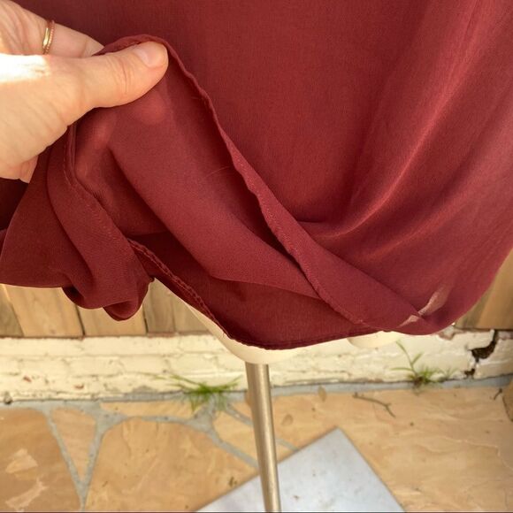 Torrid Burgundy Pleated Tank Chiffon Swing Blouse 1X - Picture 8 of 11